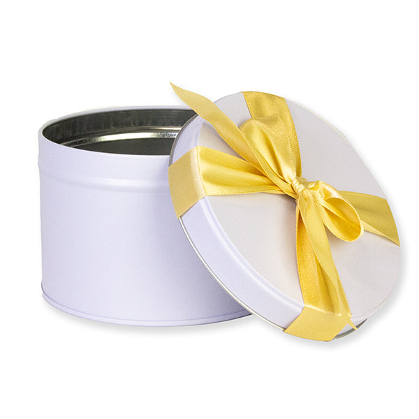 Geschenkblik met gouden strik