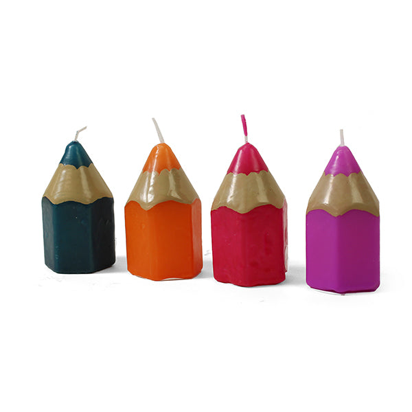 Potloodkaarsen 4 kleuren