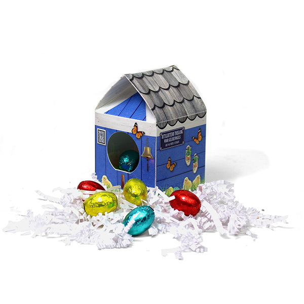 Vogelhuisje met paaseieren