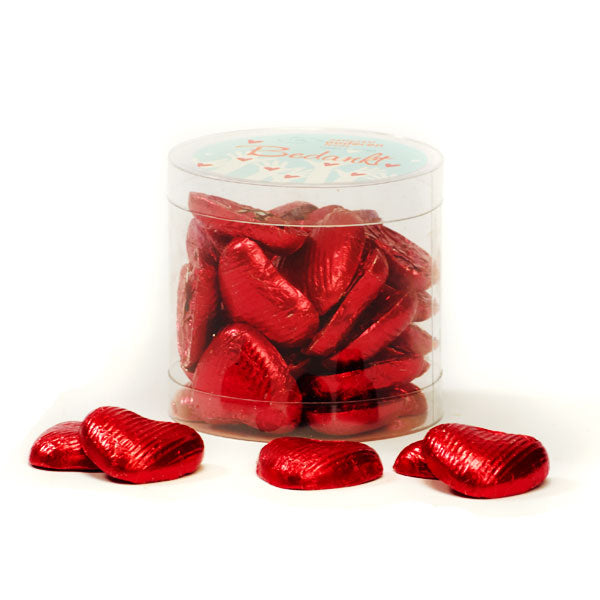 Chocolade harten in koker