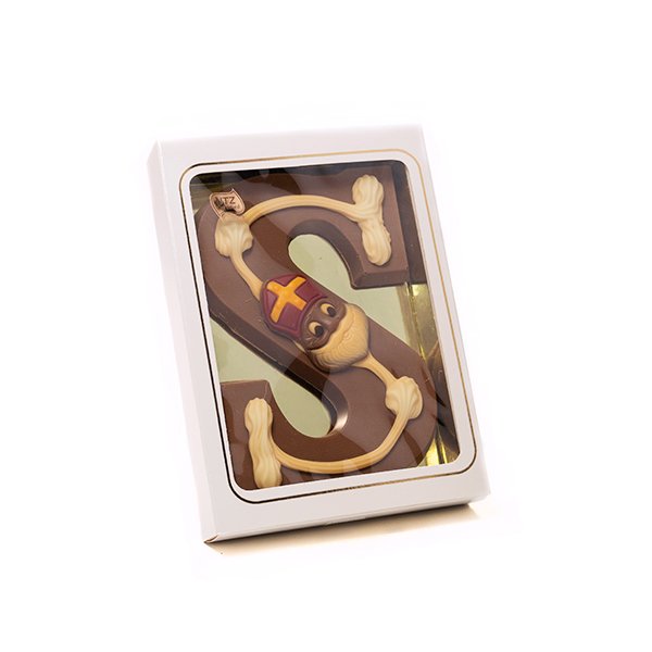Chocoladeletter met decoratie