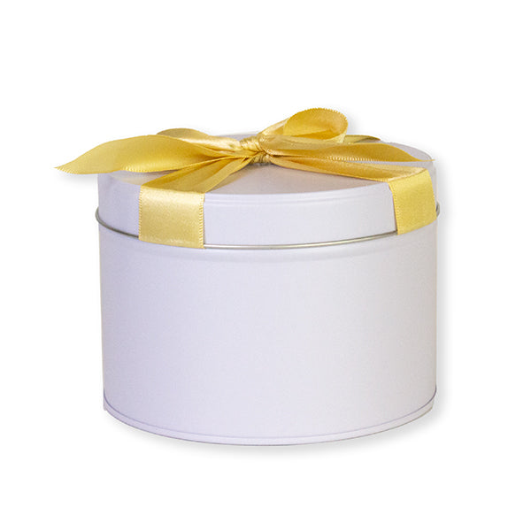 Geschenkblik met gouden strik