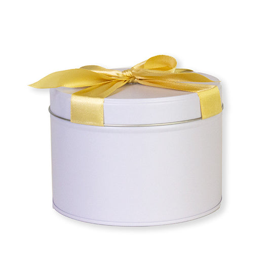 Geschenkblik met gouden strik