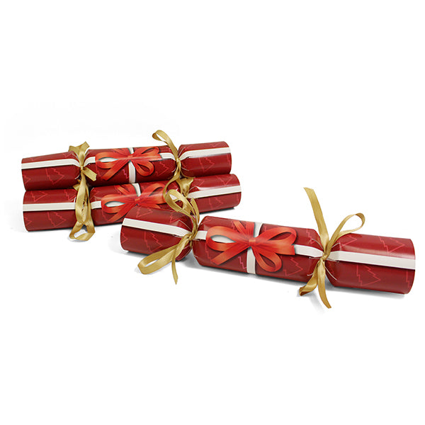 Christmas crackers uitdeeldoos - 12 stuks - rood