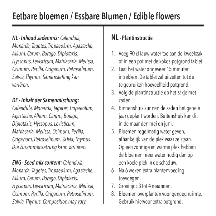 Eetbare bloemen met boodschap