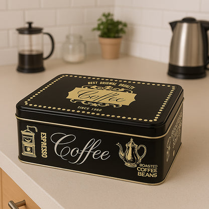 Sfeerfoto rechthoekig koffieblik